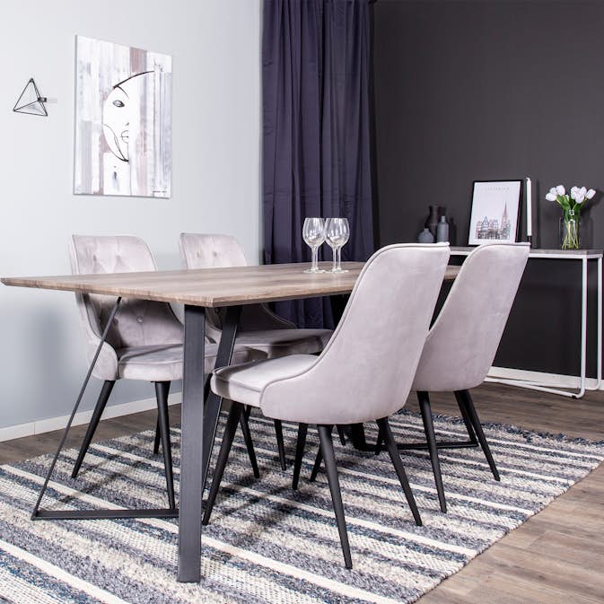 Matgrupp Venture Home Madde med 4 Vera Stolar Sammet