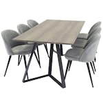 Matgrupp Venture Home Madde med 6 Valentina Stolar