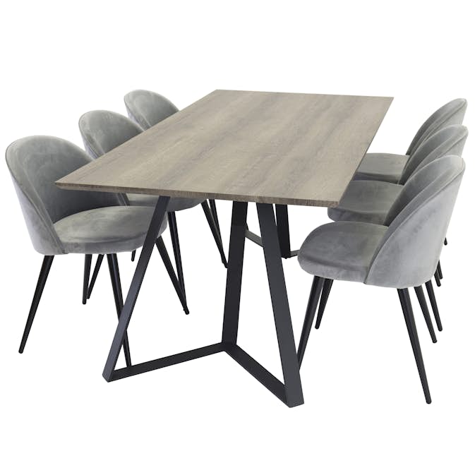 Matgrupp Venture Home Madde med 6 Valentina Stolar