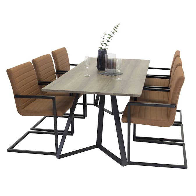 Matgrupp Venture Home Madde med 6 Asta Stolar