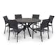 Matgrupp Hillerstorp Hånger Ø140 cm med 6 Stolar Svart