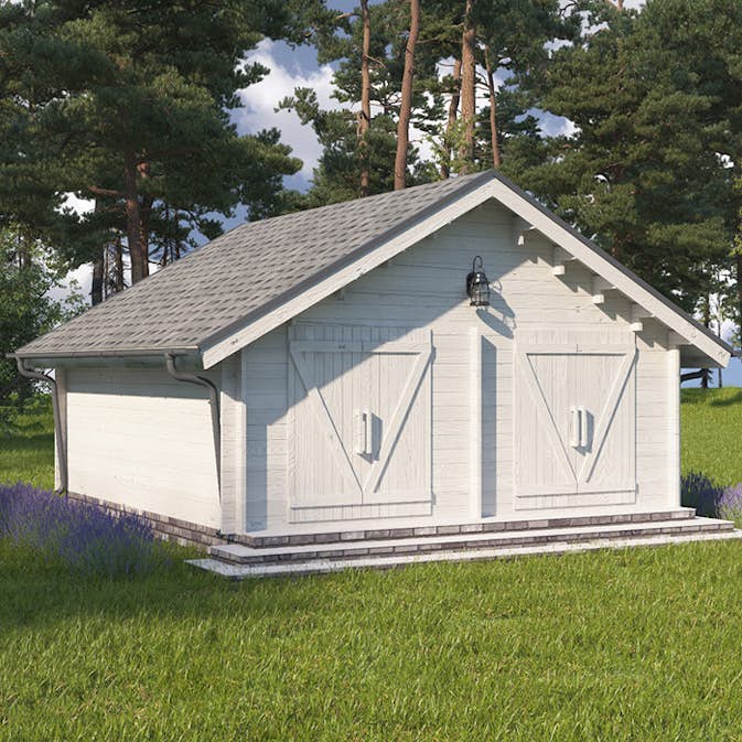 Timmerlada LP Garden S20 Fasta Väggar Timmergarage 20 m2