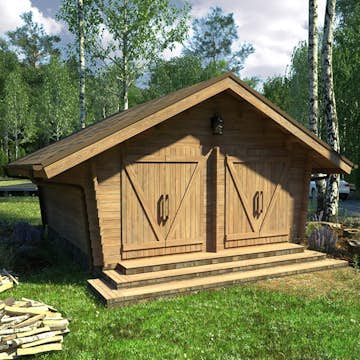 Timmerlada LP Garden U16 16 m² Förråd med Täta Väggar i Obehandlat Trä