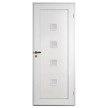 Innerdörr Sveadörren Contur Vit Kvadrat 4 Klarglas