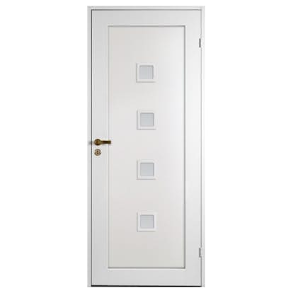 Innerdörr Sveadörren Contur Vit Kvadrat 4 Klarglas