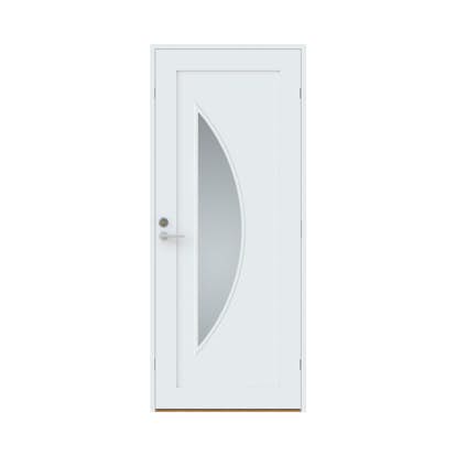 Innerdörr Sveadörren Contur Vit Ovalt Klarglas