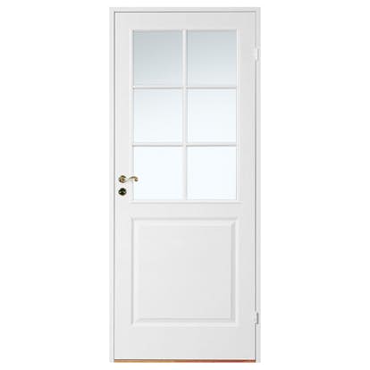 Innerdörr Diplomat Formpressad SP6 Vit Klarglas