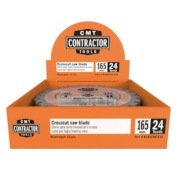 Sågklinga CMT Orange Tools Contractor 165x1,7x20 Z24 W 10 st