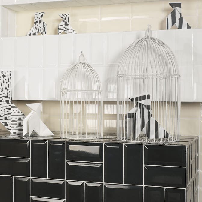 Kakel Tenfors Metro Svart Blank 7,5x15 cm