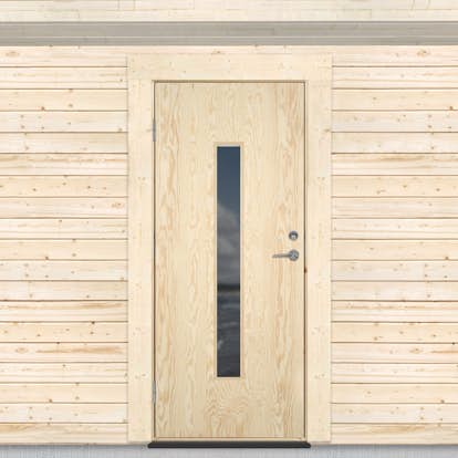 Kallförrådsdörr Sveadörren Avlångt Fönster Obehandlad