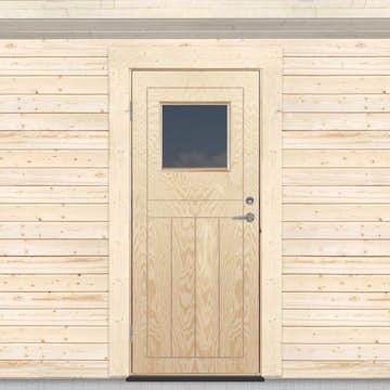 Kallförrådsdörr Sveadörren Glasfönster Obehandlad