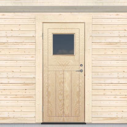 Kallförrådsdörr Sveadörren Glasfönster Obehandlad