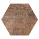 Hexagon Hill Ceramic Klinker Abadía Brun 25x22 cm