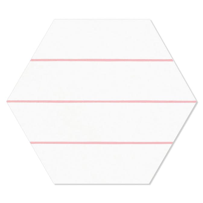 Hexagon Hill Ceramic Klinker Porto Hex 25 Rosa Linje2 25x22 cm