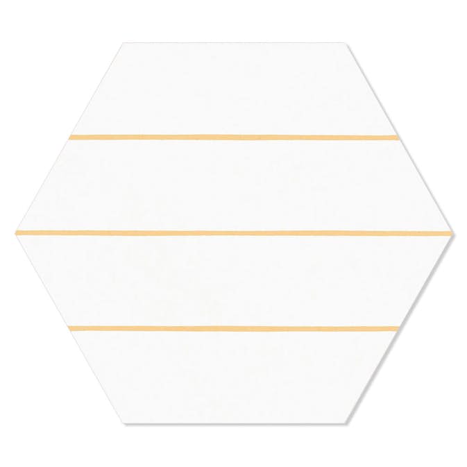 Hexagon Hill Ceramic Klinker Porto Hex 25 Gul Linje2 25x22 cm