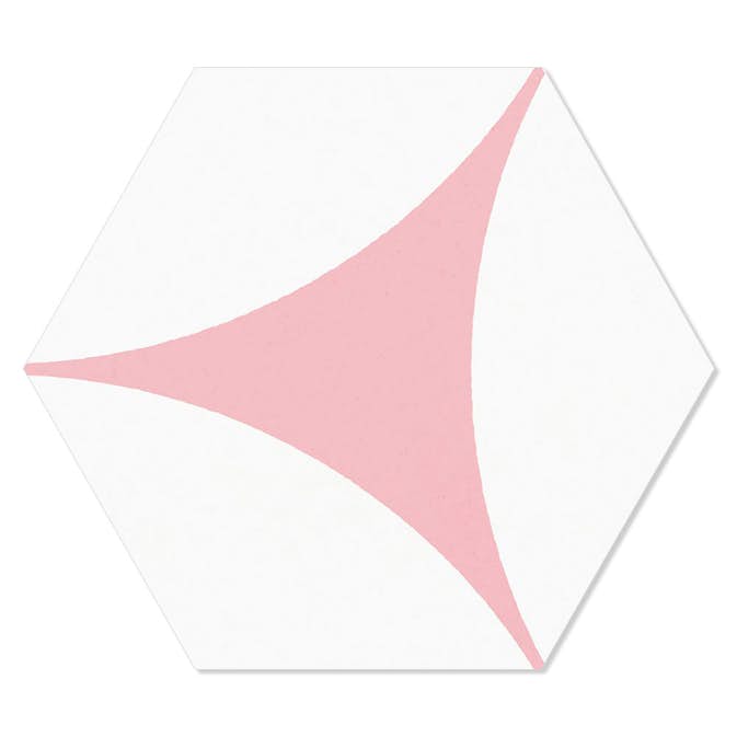 Hexagon Hill Ceramic Klinker Porto Hex 25 Rosa Mönstrad 25x22 cm