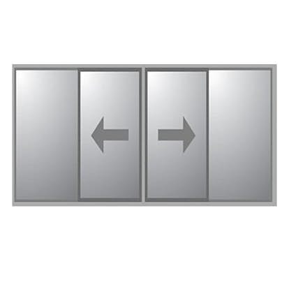 Kombiparti Dörrar Novoroom Extreme 3-glas 2 Skjutbara & 2 Fasta