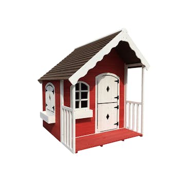 Lekstuga Nordic Play med Veranda Vit/Röd