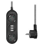 Grenuttag LogiLink Jordat 2-vägs 3xUSB Flat Plugg