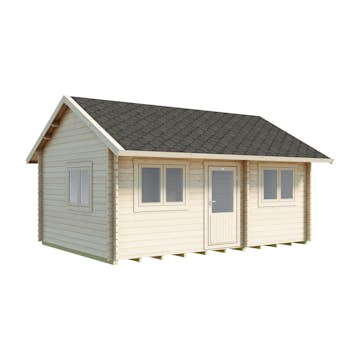 Attefallshus Luoman Lillevilla 100C-4 22,04 m² med Sadeltak & Loft i Trä