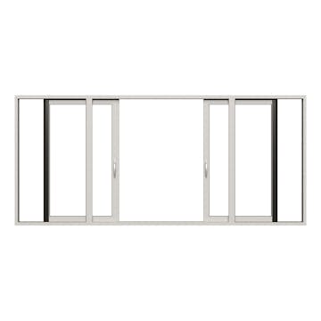 Parskjutdörr NorDan HelAlu Aluminium 4-Delad Enkelspår