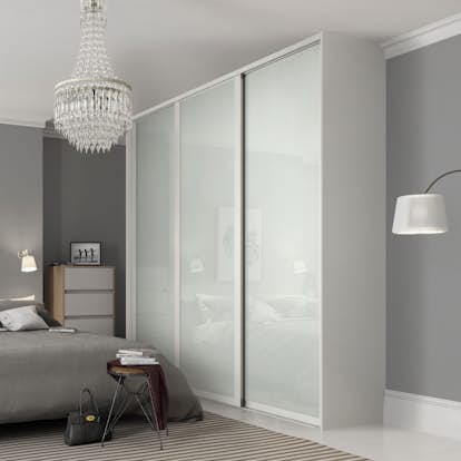 Skjutdörr Lundbergs Nordic Vitt Glas