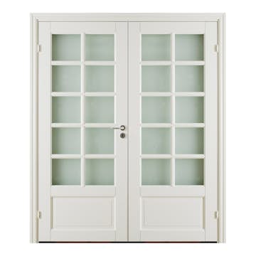 Pardörr GK Door Oden 4 Vit med Spröjs Glas