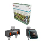 Micro-Drip Gardena Premiumpaket För Pallkrage med Vattenfördelare & Bevattningsdator