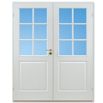 Parinnerdörr Sveadörren Formpressad SP6 Vit Klarglas
