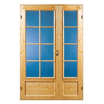 Parinnerdörr Diplomat Massiv 3 Obehandlad Furu Härdat Klarglas SP8