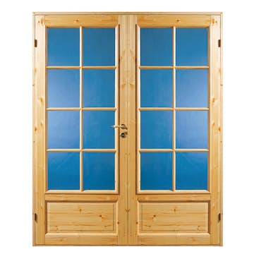 Parinnerdörr Sveadörren Massiv 3 Obehandlad Furu Härdat Klarglas SP8