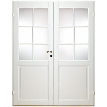 Parinnerdörr Sveadörren Massiv SP6 Vit Klarglas