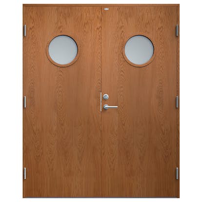 Parytterdörr Diplomat Rosa Träfanér Klarglas