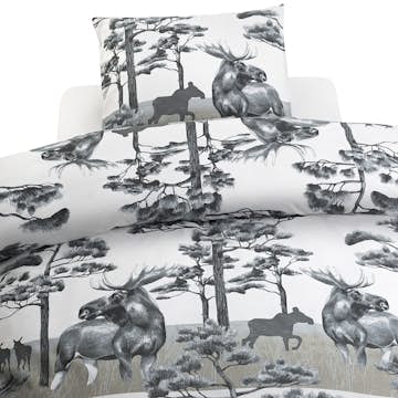 Påslakanset Borganäs of Sweden Älg Grå Enkelsäng