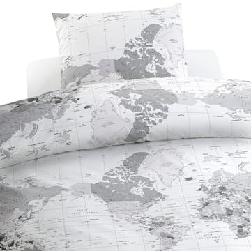 Påslakanset Borganäs of Sweden Big World Grå Enkelsäng