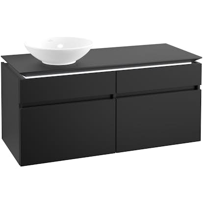 Tvättställsskåp Villeroy & Boch Legato 1200 med 4 Lådor för Ocentrerat Ytmonterat Tvättställ