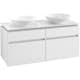 Tvättställsskåp Villeroy & Boch Legato 1200 med 4 Lådor för Två Ytmonterade Tvättställ
