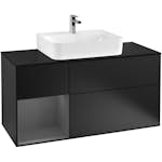 Tvättställsskåp Villeroy & Boch Finion med 3 Lådor Hylla och Bänkskiva för Centrerat Tvättställ