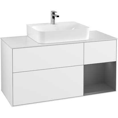 Tvättställsskåp Villeroy & Boch Finion med 3 Lådor Hylla och Bänkskiva för Centrerat Tvättställ