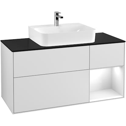 Tvättställsskåp Villeroy & Boch Finion med 3 Lådor Hylla och Bänkskiva för Centrerat Tvättställ