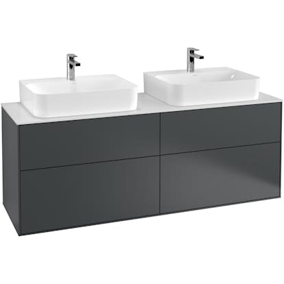 Tvättställsskåp Villeroy & Boch Finion med 4 Lådor och Bänkskiva för Två Tvättställ