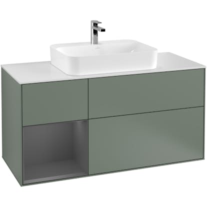 Tvättställsskåp Villeroy & Boch Finion med 3 Lådor Hylla och Bänkskiva för Ytmonterat Tvättställ