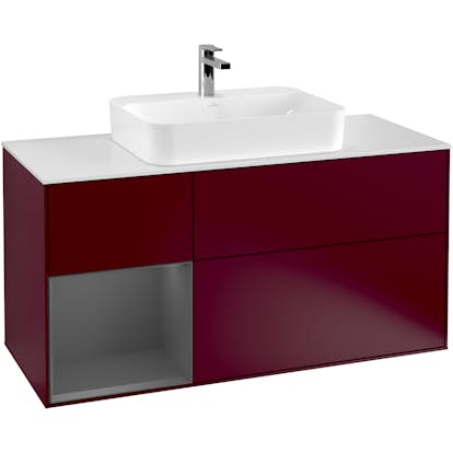 Tvättställsskåp Villeroy & Boch Finion med 3 Lådor Hylla och Bänkskiva för Ytmonterat Tvättställ