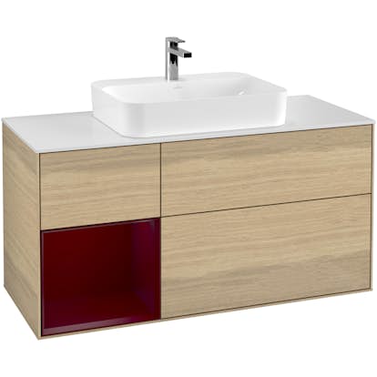 Tvättställsskåp Villeroy & Boch Finion med 3 Lådor Hylla och Bänkskiva för Ytmonterat Tvättställ