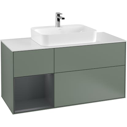 Tvättställsskåp Villeroy & Boch Finion med 3 Lådor Hylla och Bänkskiva för Ytmonterat Tvättställ