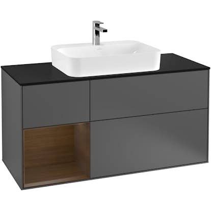 Tvättställsskåp Villeroy & Boch Finion med 3 Lådor Hylla och Bänkskiva för Ytmonterat Tvättställ
