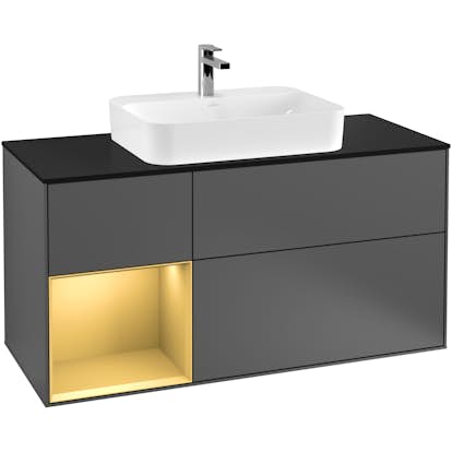 Tvättställsskåp Villeroy & Boch Finion med 3 Lådor Hylla och Bänkskiva för Ytmonterat Tvättställ