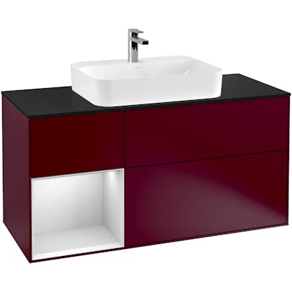 Tvättställsskåp Villeroy & Boch Finion med 3 Lådor Hylla och Bänkskiva för Ytmonterat Tvättställ