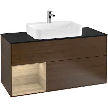 Tvättställsskåp Villeroy & Boch Finion med 3 Lådor Hylla och Bänkskiva för Ytmonterat Tvättställ