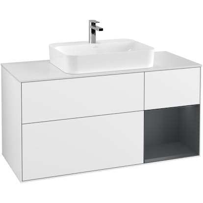 Tvättställsskåp Villeroy & Boch Finion med 3 Lådor Hylla och Bänkskiva för Ytmonterat Tvättställ